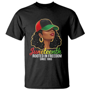 Black Woman Juneteenth Graphic T Shirt Rooted In Freedom Since 1865 TS12 Black Print Your Wear
