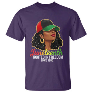Black Woman Juneteenth Graphic T Shirt Rooted In Freedom Since 1865 TS12 Purple Print Your Wear