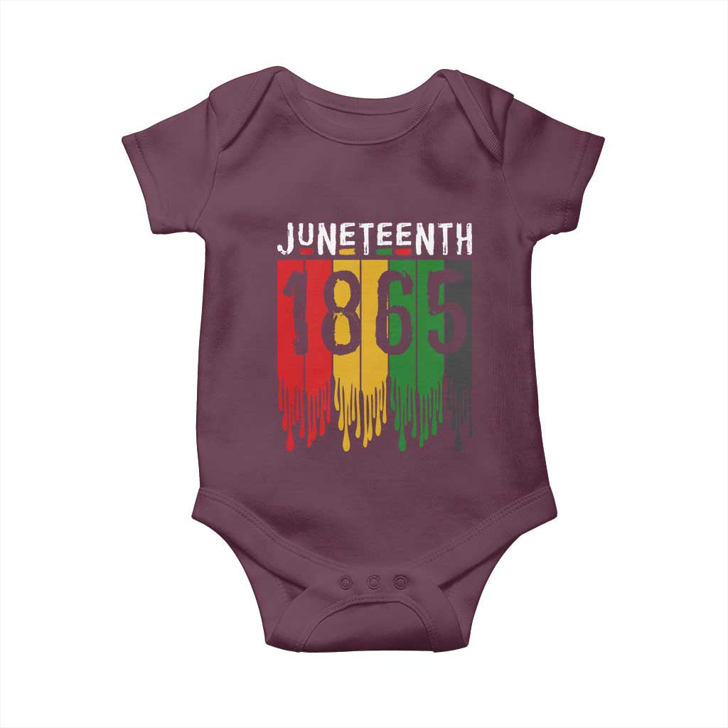 Juneteenth Freedom Pride Baby Onesie African American Heritage Graphic TS12 Maroon Print Your Wear