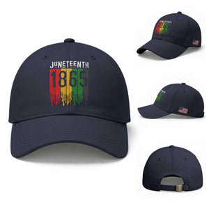 Juneteenth Freedom Pride Baseball Cap African American Heritage Graphic TS12 Baseball Cap Universal Fit Navy Print Your Wear