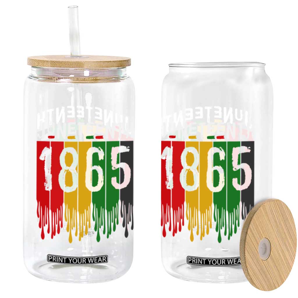 Juneteenth Freedom Pride Glass Can African American Heritage Graphic TS12 Print Your Wear