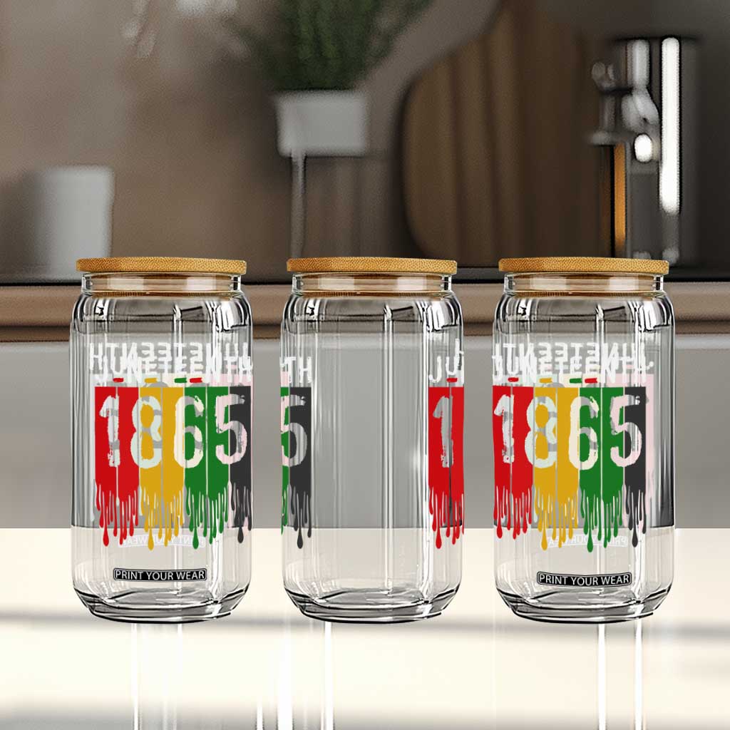 Juneteenth Freedom Pride Glass Can African American Heritage Graphic TS12 Print Your Wear