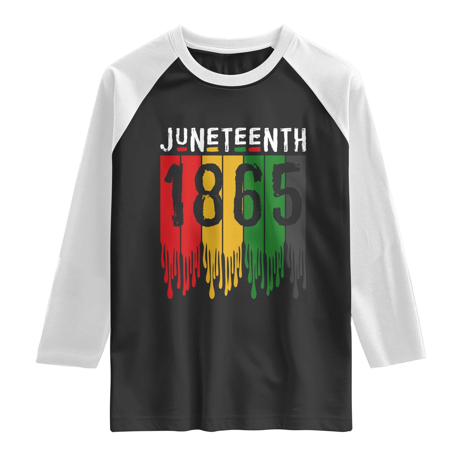 Juneteenth Freedom Pride Raglan Shirt African American Heritage Graphic TS12 Black White Print Your Wear