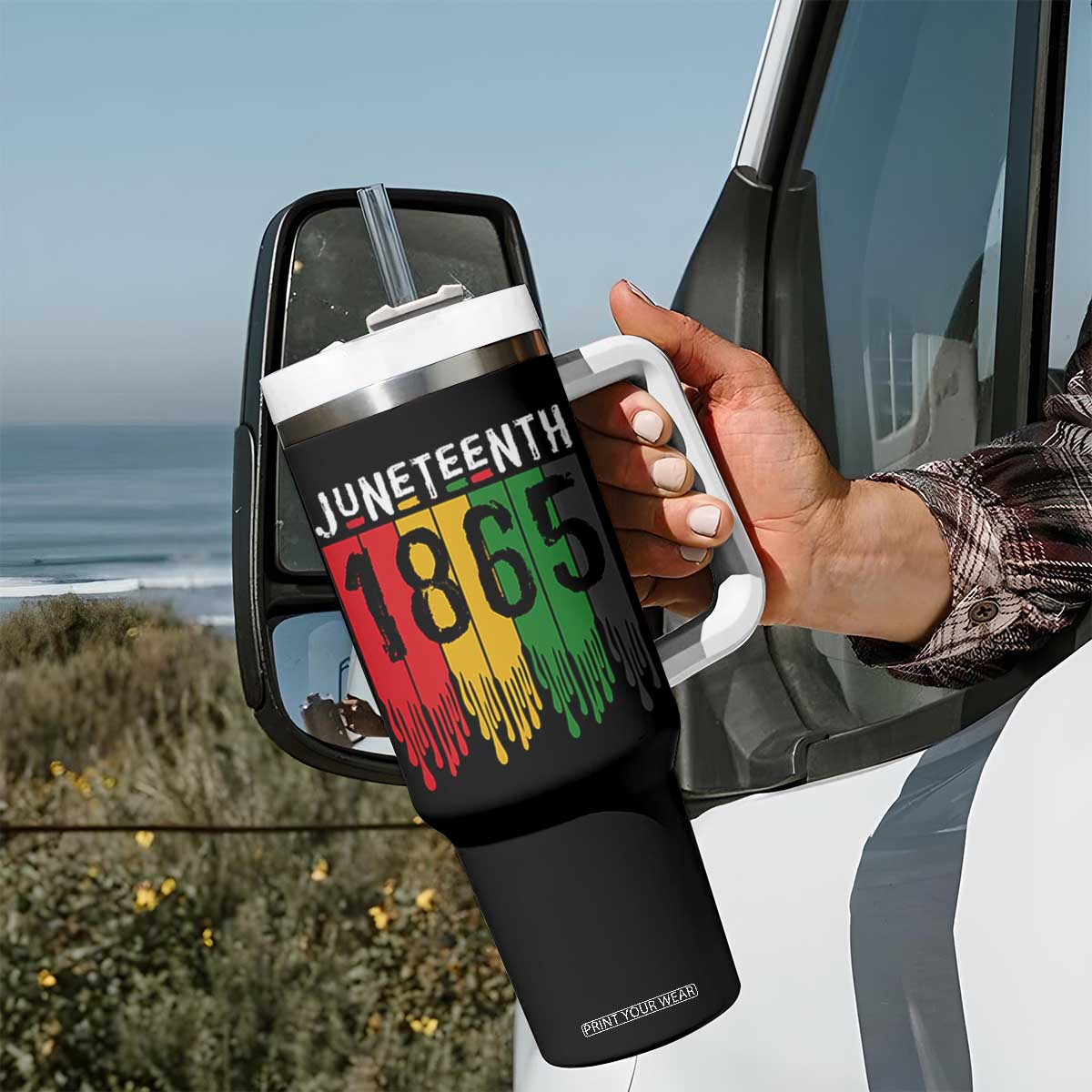 Juneteenth Freedom Pride Tumbler With Handle African American Heritage Graphic TS12 Print Your Wear