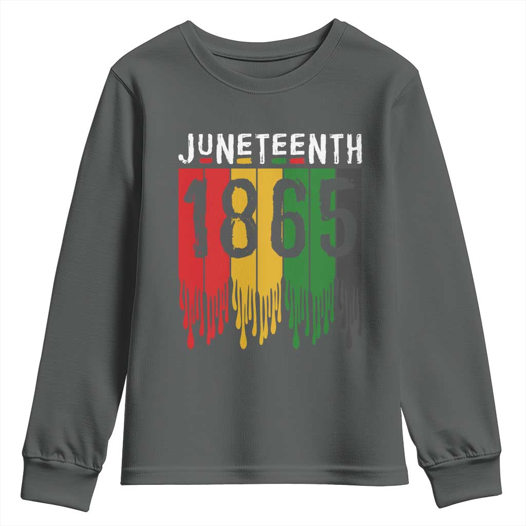 Juneteenth Freedom Pride Youth Sweatshirt African American Heritage Graphic TS12 Dark Heather Print Your Wear