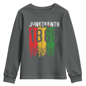 Juneteenth Freedom Pride Youth Sweatshirt African American Heritage Graphic TS12 Dark Heather Print Your Wear