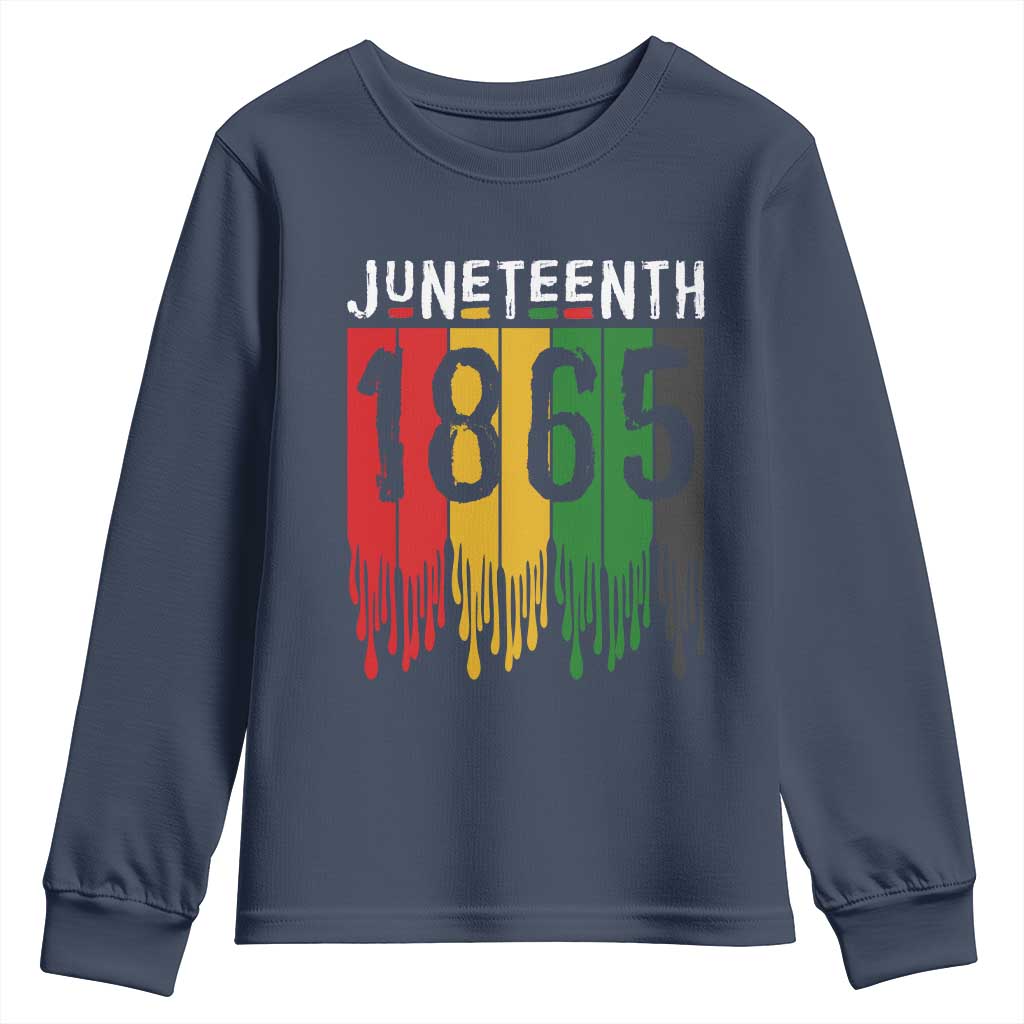 Juneteenth Freedom Pride Youth Sweatshirt African American Heritage Graphic TS12 Navy Print Your Wear