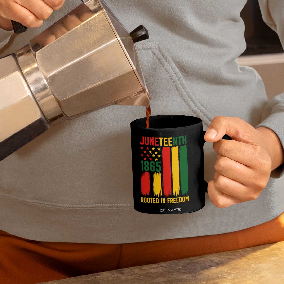Juneteenth Rooted In Freedom 1865 Coffee Mug African American Pride TS12 Print Your Wear