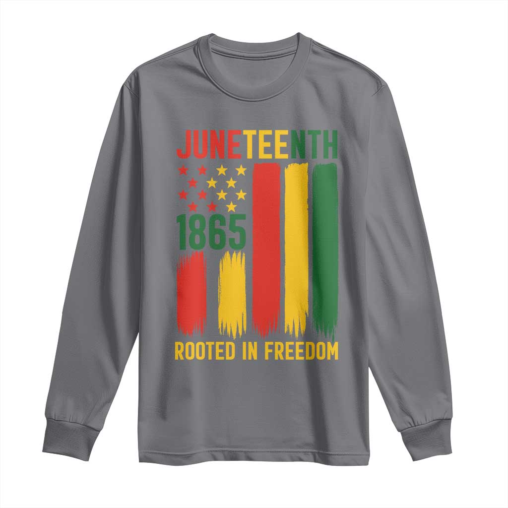 Juneteenth Rooted In Freedom 1865 Long Sleeve Shirt African American Pride TS12 Charcoal Print Your Wear
