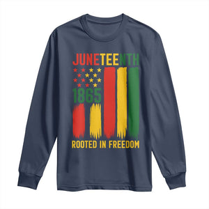 Juneteenth Rooted In Freedom 1865 Long Sleeve Shirt African American Pride TS12 Navy Print Your Wear