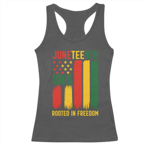 Juneteenth Rooted In Freedom 1865 Racerback Tank Top African American Pride TS12 Dark Heather Print Your Wear