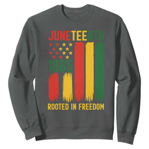 Juneteenth Rooted In Freedom 1865 Sweatshirt African American Pride TS12 Dark Heather Print Your Wear