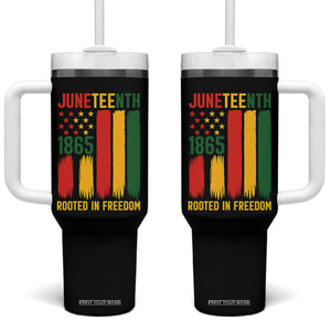 Juneteenth Rooted In Freedom 1865 Tumbler With Handle African American Pride TS12 One Size: 40 oz Black Print Your Wear