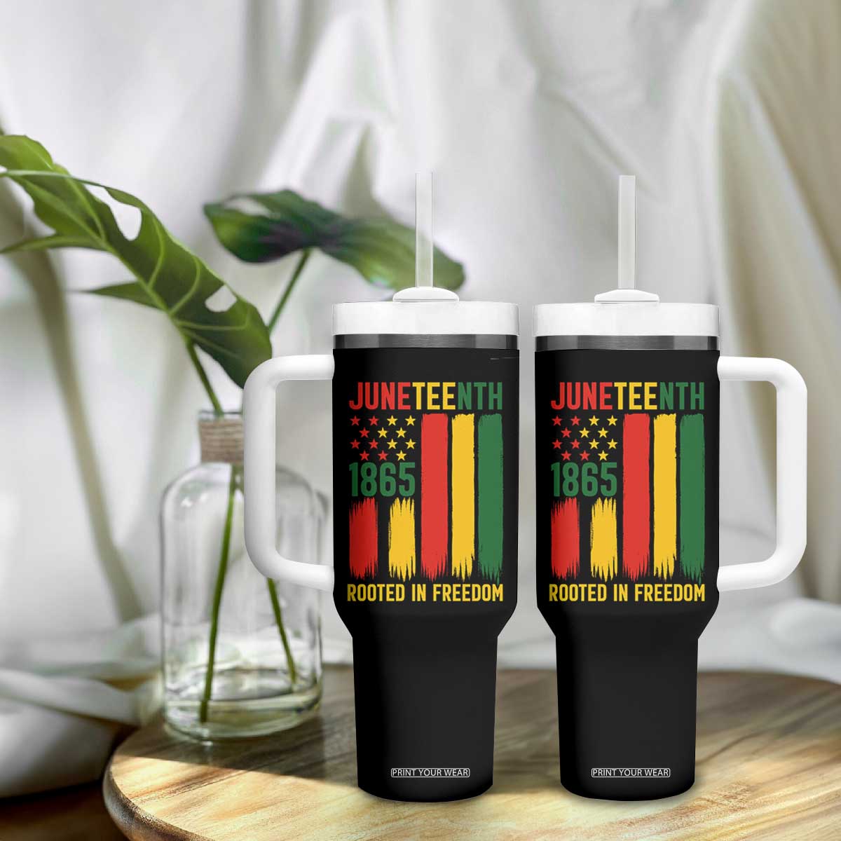 Juneteenth Rooted In Freedom 1865 Tumbler With Handle African American Pride TS12 Print Your Wear
