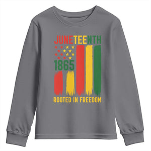 Juneteenth Rooted In Freedom 1865 Youth Sweatshirt African American Pride TS12 Charcoal Print Your Wear