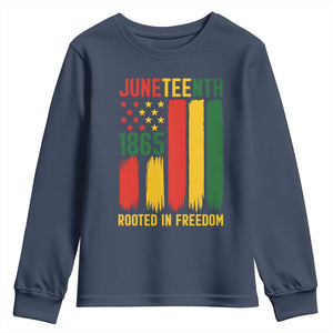 Juneteenth Rooted In Freedom 1865 Youth Sweatshirt African American Pride TS12 Navy Print Your Wear