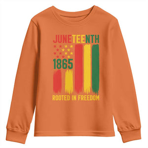 Juneteenth Rooted In Freedom 1865 Youth Sweatshirt African American Pride TS12 Orange Print Your Wear
