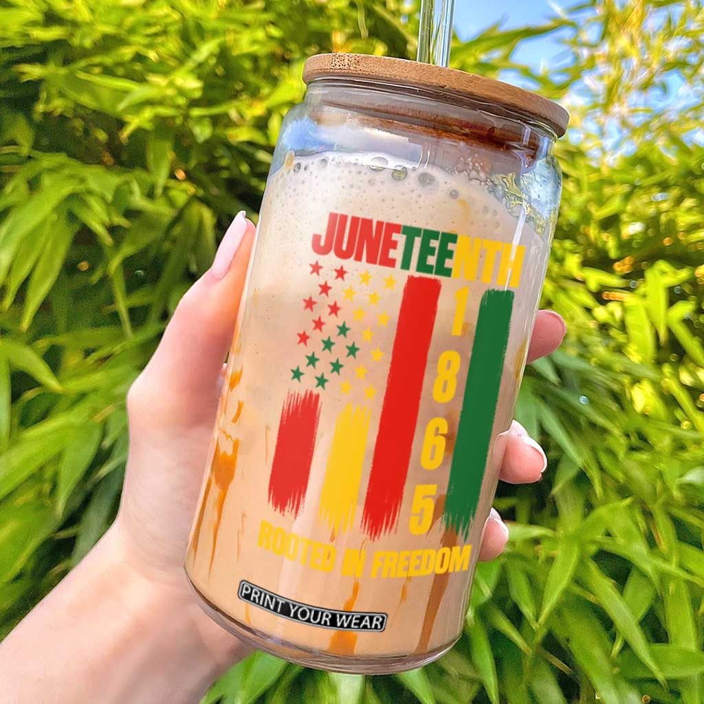 Juneteenth 1865 Freedom Pride Glass Can African American Heritage Graphic TS12 Black Print Your Wear