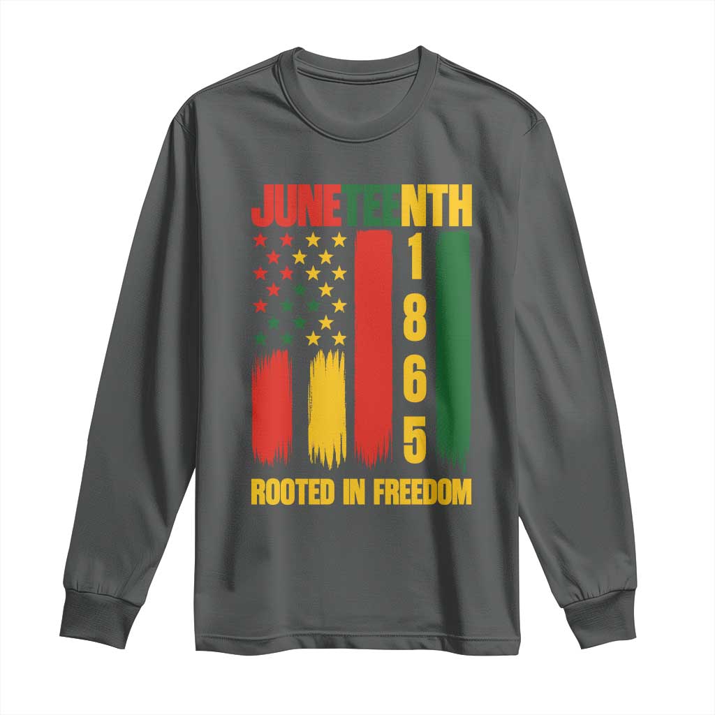 Juneteenth 1865 Freedom Pride Long Sleeve Shirt African American Heritage Graphic TS12 Dark Heather Print Your Wear
