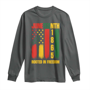 Juneteenth 1865 Freedom Pride Long Sleeve Shirt African American Heritage Graphic TS12 Dark Heather Print Your Wear