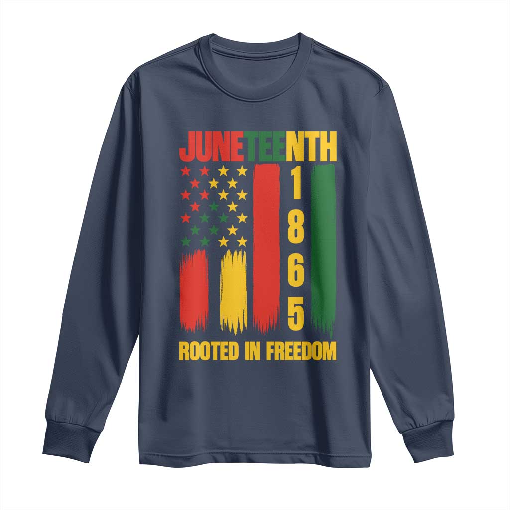 Juneteenth 1865 Freedom Pride Long Sleeve Shirt African American Heritage Graphic TS12 Navy Print Your Wear