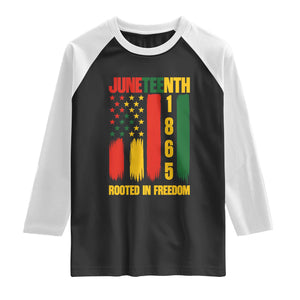 Juneteenth 1865 Freedom Pride Raglan Shirt African American Heritage Graphic TS12 Black White Print Your Wear