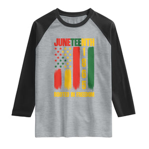 Juneteenth 1865 Freedom Pride Raglan Shirt African American Heritage Graphic TS12 Heather Gray Black Print Your Wear