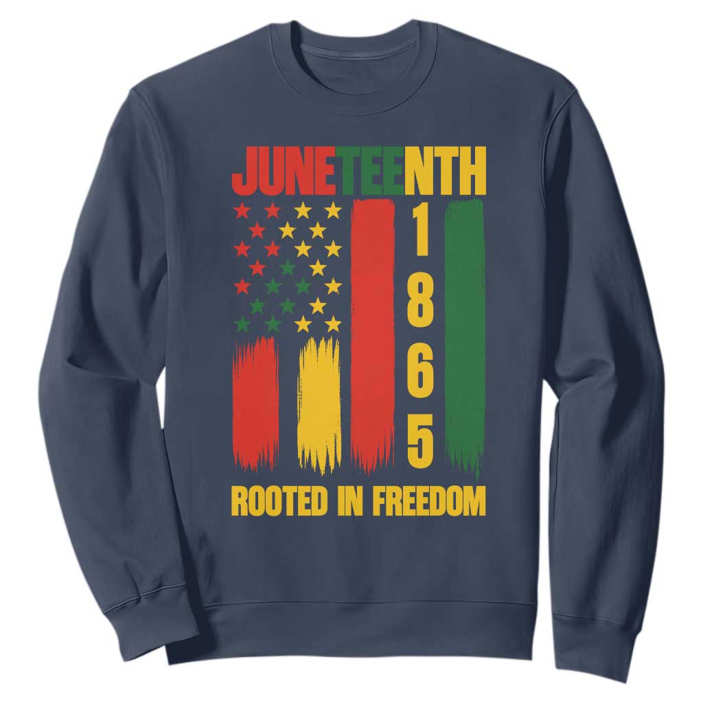 Juneteenth 1865 Freedom Pride Sweatshirt African American Heritage Graphic TS12 Navy Print Your Wear