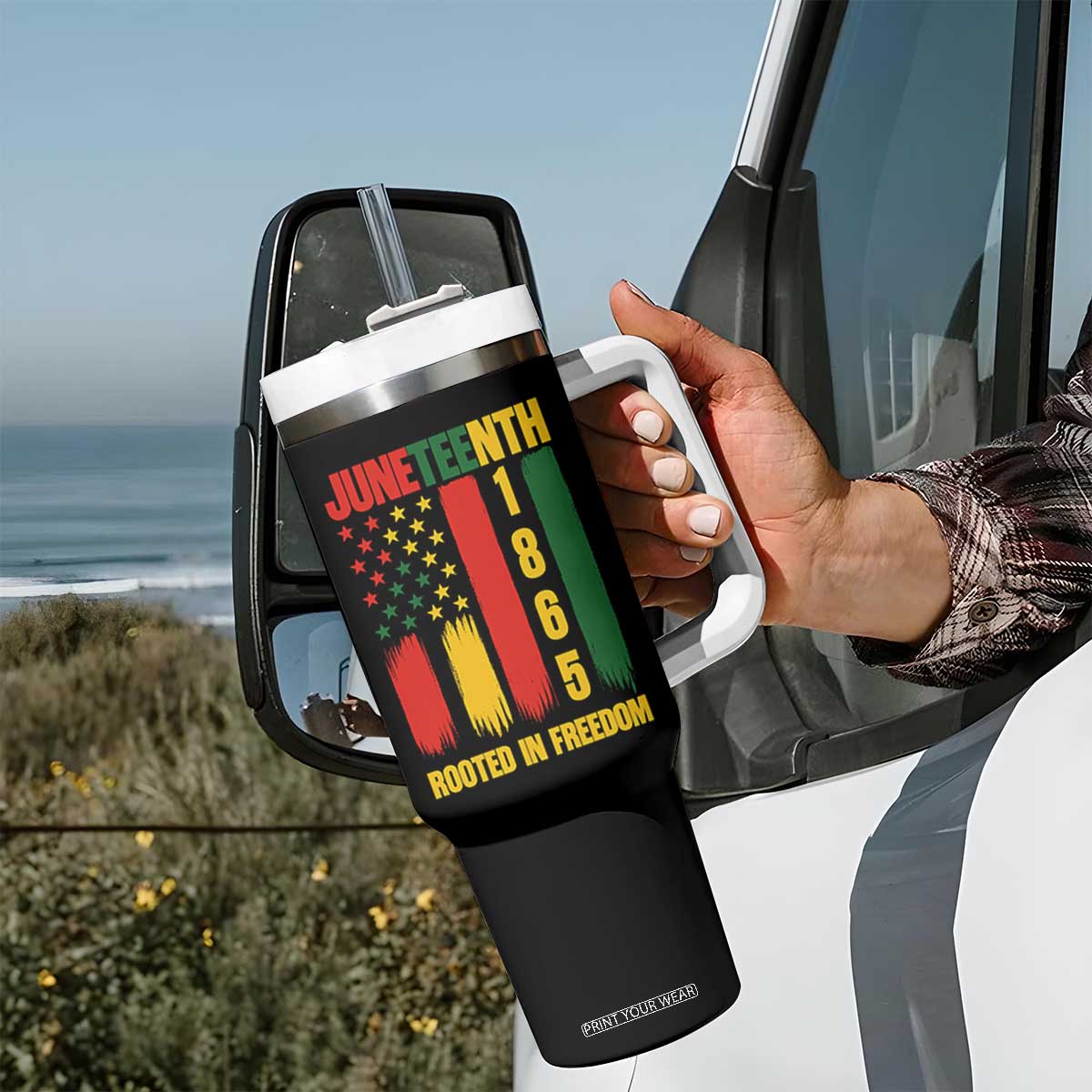 Juneteenth 1865 Freedom Pride Tumbler With Handle African American Heritage Graphic TS12 Print Your Wear