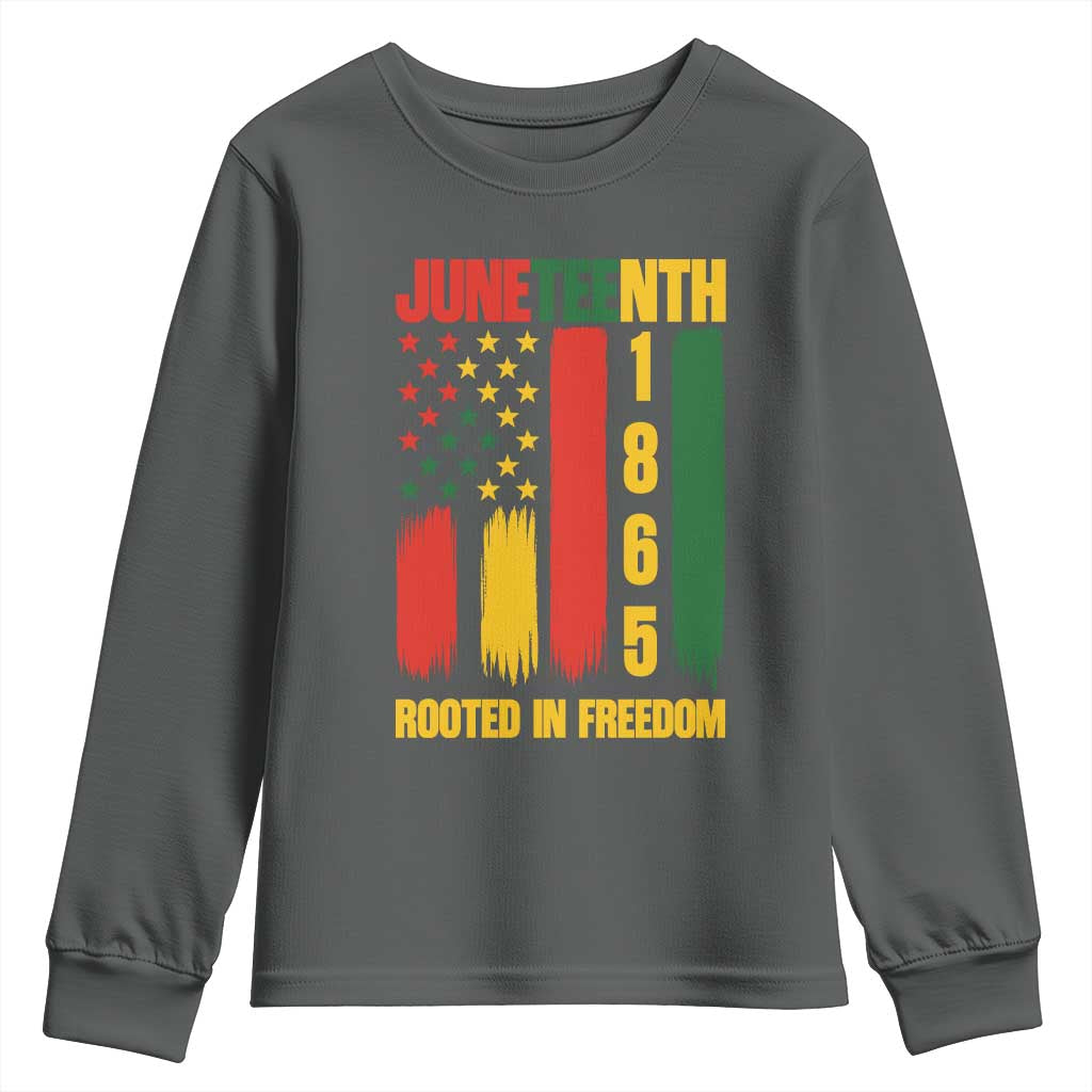 Juneteenth 1865 Freedom Pride Youth Sweatshirt African American Heritage Graphic TS12 Dark Heather Print Your Wear