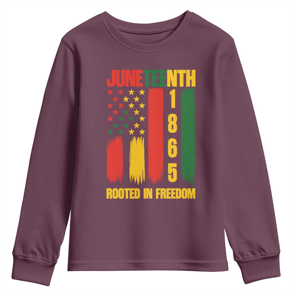 Juneteenth 1865 Freedom Pride Youth Sweatshirt African American Heritage Graphic TS12 Maroon Print Your Wear
