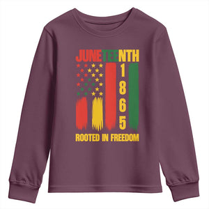 Juneteenth 1865 Freedom Pride Youth Sweatshirt African American Heritage Graphic TS12 Maroon Print Your Wear