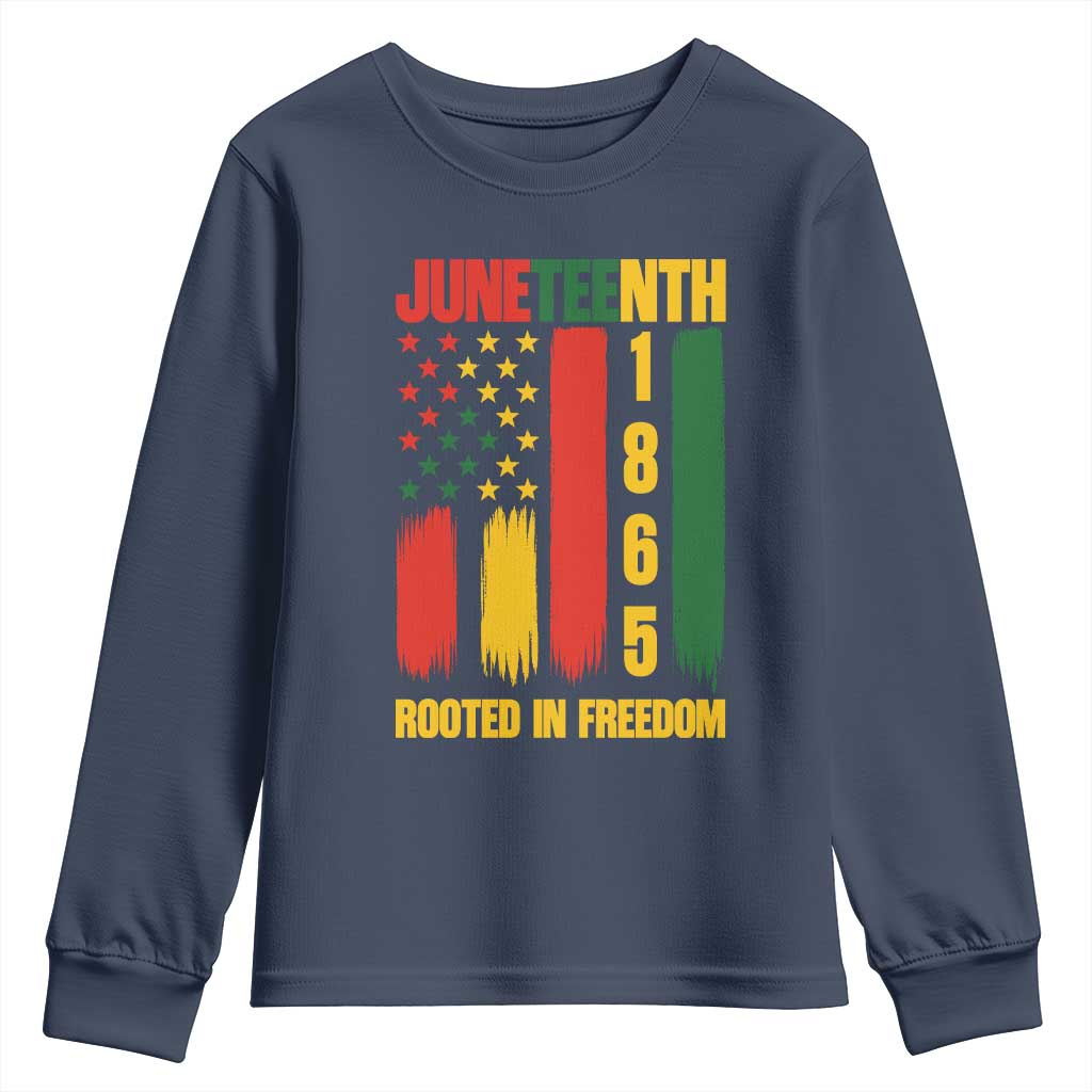 Juneteenth 1865 Freedom Pride Youth Sweatshirt African American Heritage Graphic TS12 Navy Print Your Wear