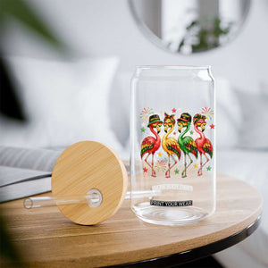 Funny Juneteenth Flamingos Squad Glass Can African American Heritage TS12 Print Your Wear