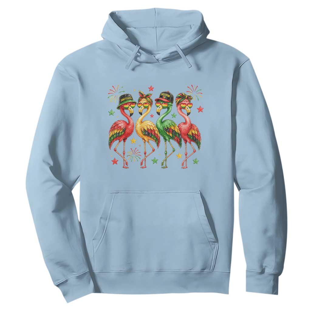 Funny Juneteenth Flamingos Squad Hoodie African American Heritage TS12 Light Blue Print Your Wear