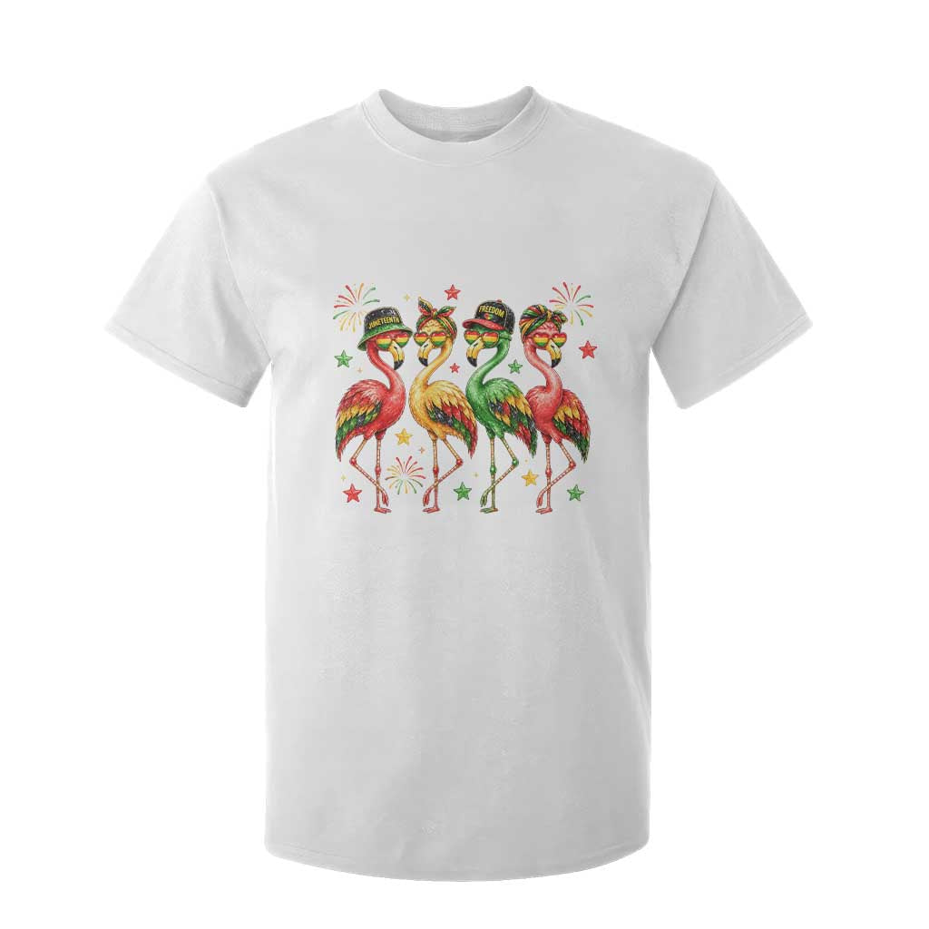 Funny Juneteenth Flamingos Squad T Shirt For Kid African American Heritage TS12 White Print Your Wear