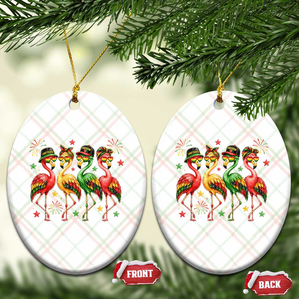 Funny Juneteenth Flamingos Squad Ceramic Ornament African American Heritage TS12 Print Your Wear