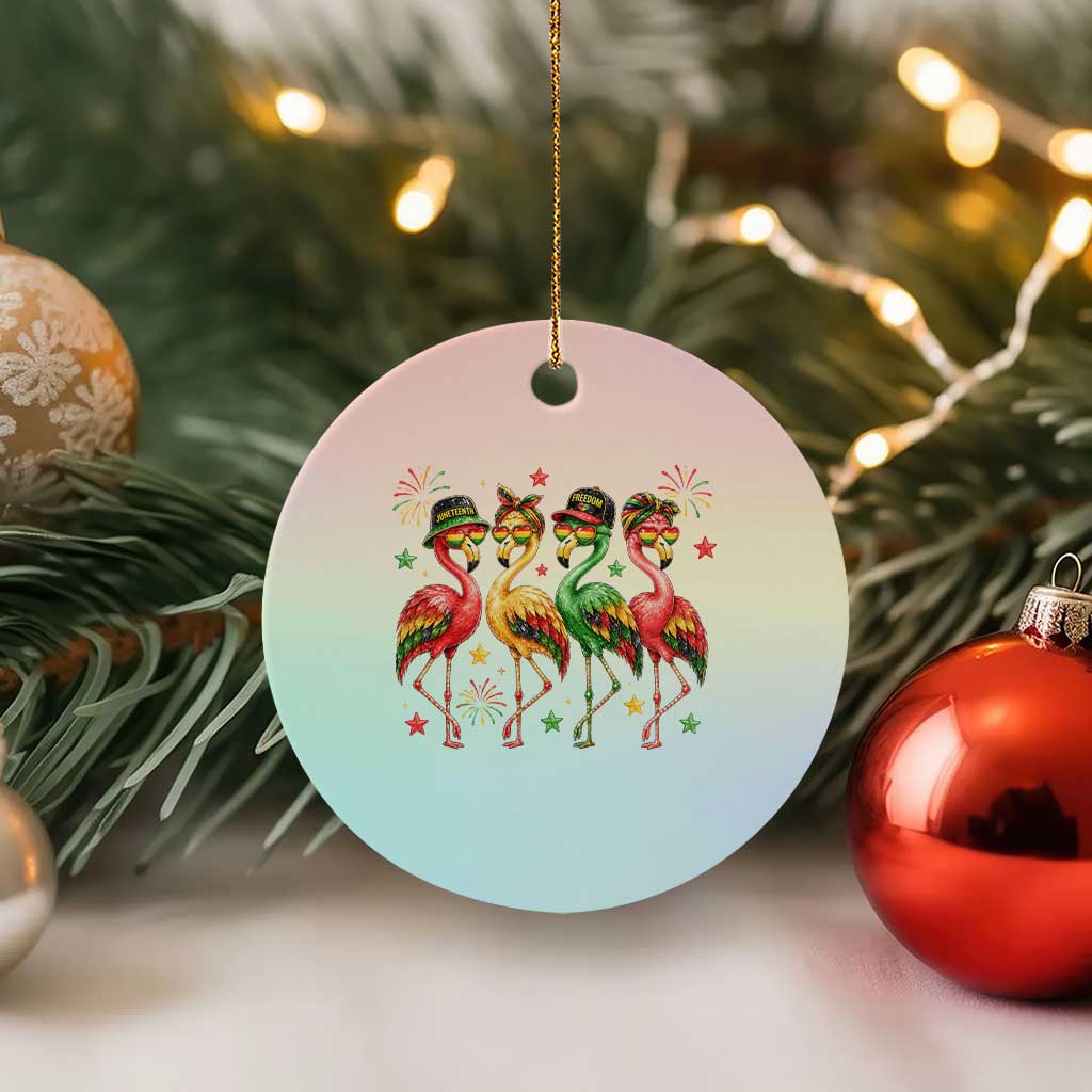 Funny Juneteenth Flamingos Squad Ceramic Ornament African American Heritage TS12 1pc Pastel Print Your Wear