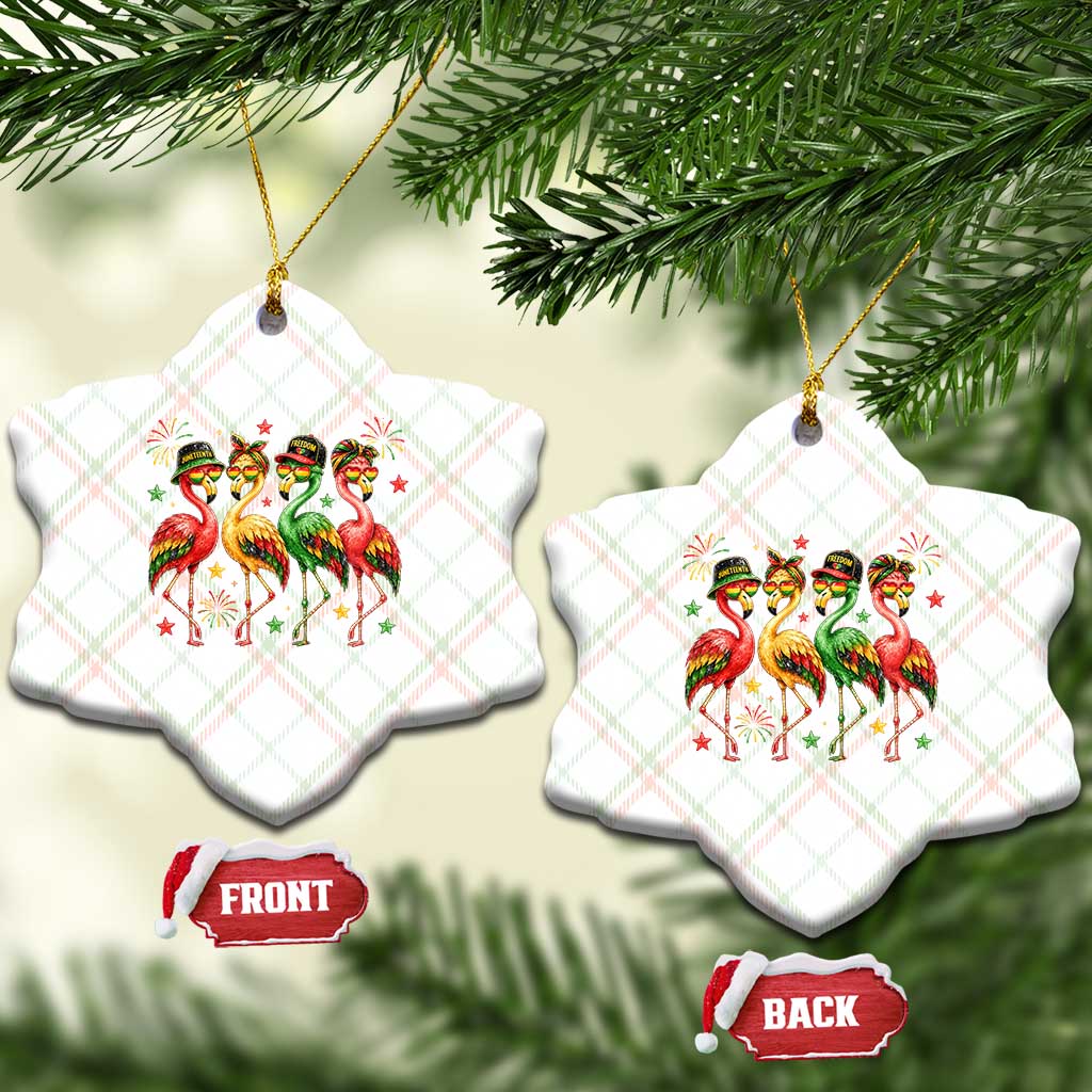 Funny Juneteenth Flamingos Squad Ceramic Ornament African American Heritage TS12 Print Your Wear