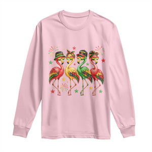 Funny Juneteenth Flamingos Squad Long Sleeve Shirt African American Heritage TS12 Light Pink Print Your Wear