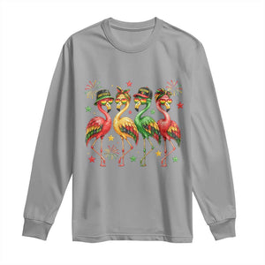 Funny Juneteenth Flamingos Squad Long Sleeve Shirt African American Heritage TS12 Sport Gray Print Your Wear