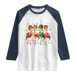 Funny Juneteenth Flamingos Squad Raglan Shirt African American Heritage TS12 White Navy Print Your Wear