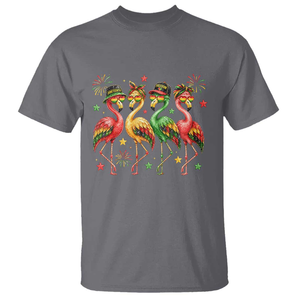 Funny Juneteenth Flamingos Squad T Shirt African American Heritage TS12 Charcoal Print Your Wear