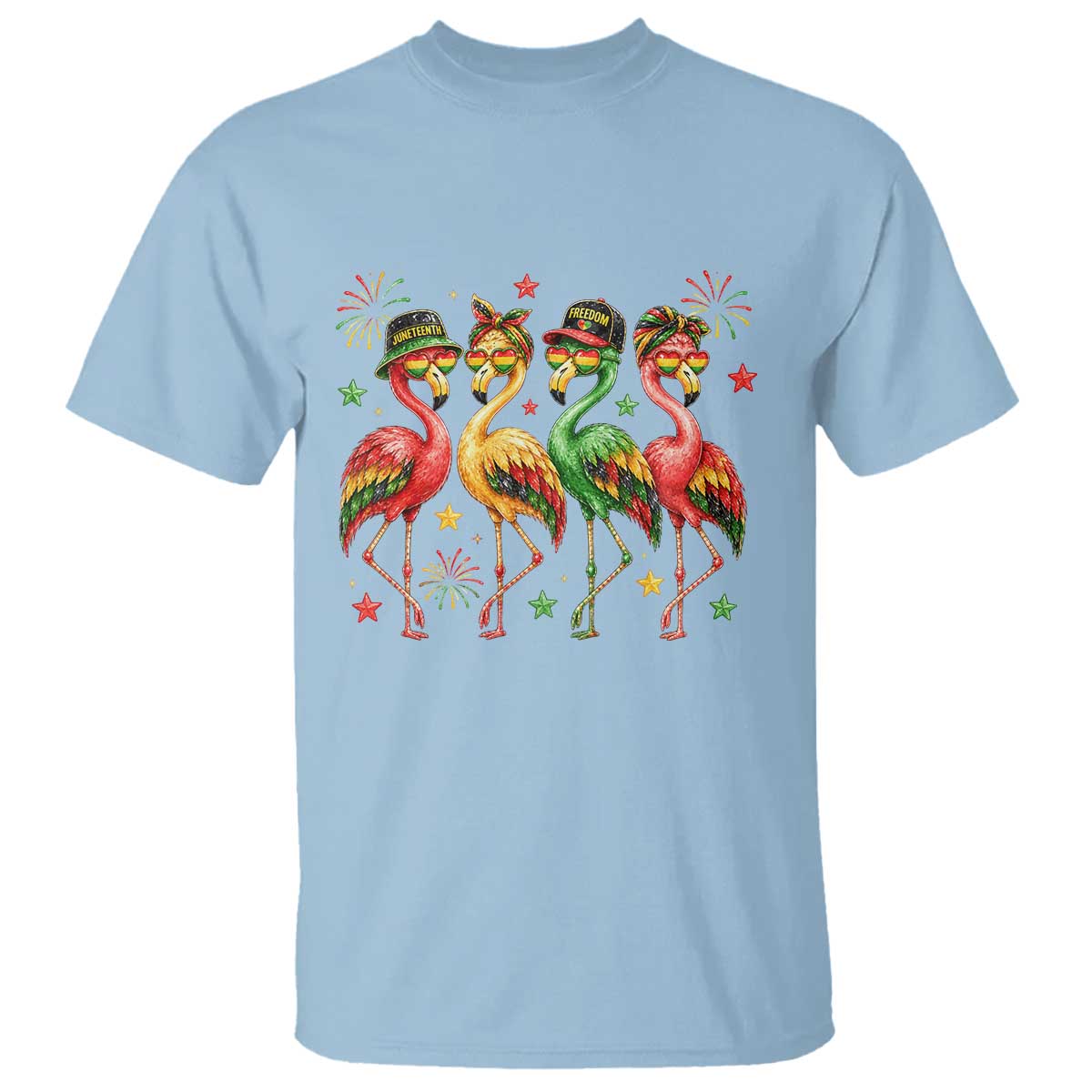 Funny Juneteenth Flamingos Squad T Shirt African American Heritage TS12 Light Blue Print Your Wear