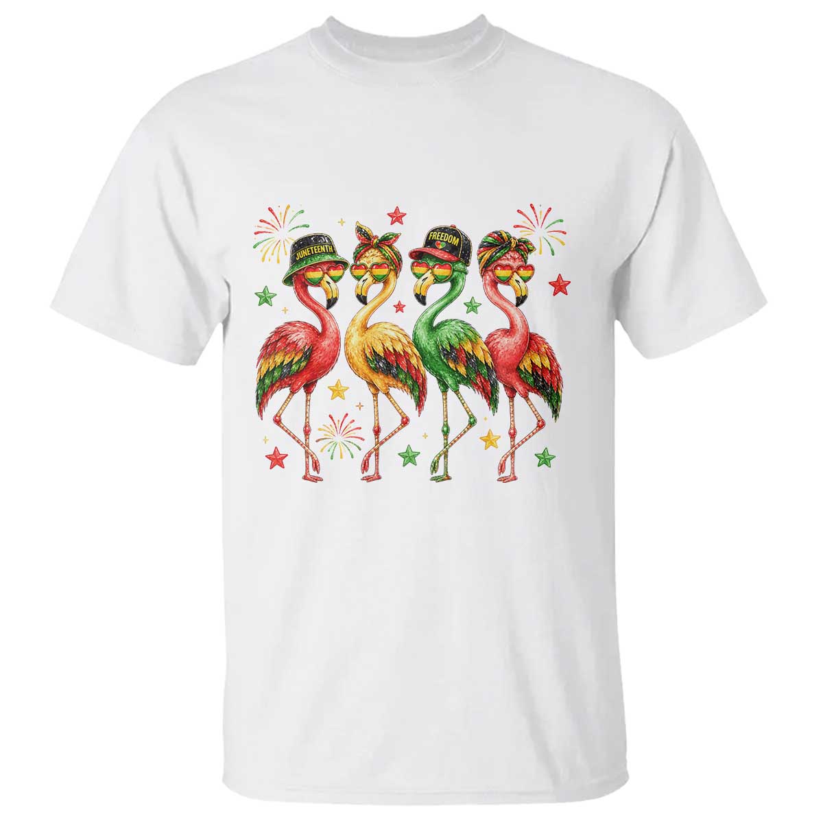 Funny Juneteenth Flamingos Squad T Shirt African American Heritage TS12 White Print Your Wear