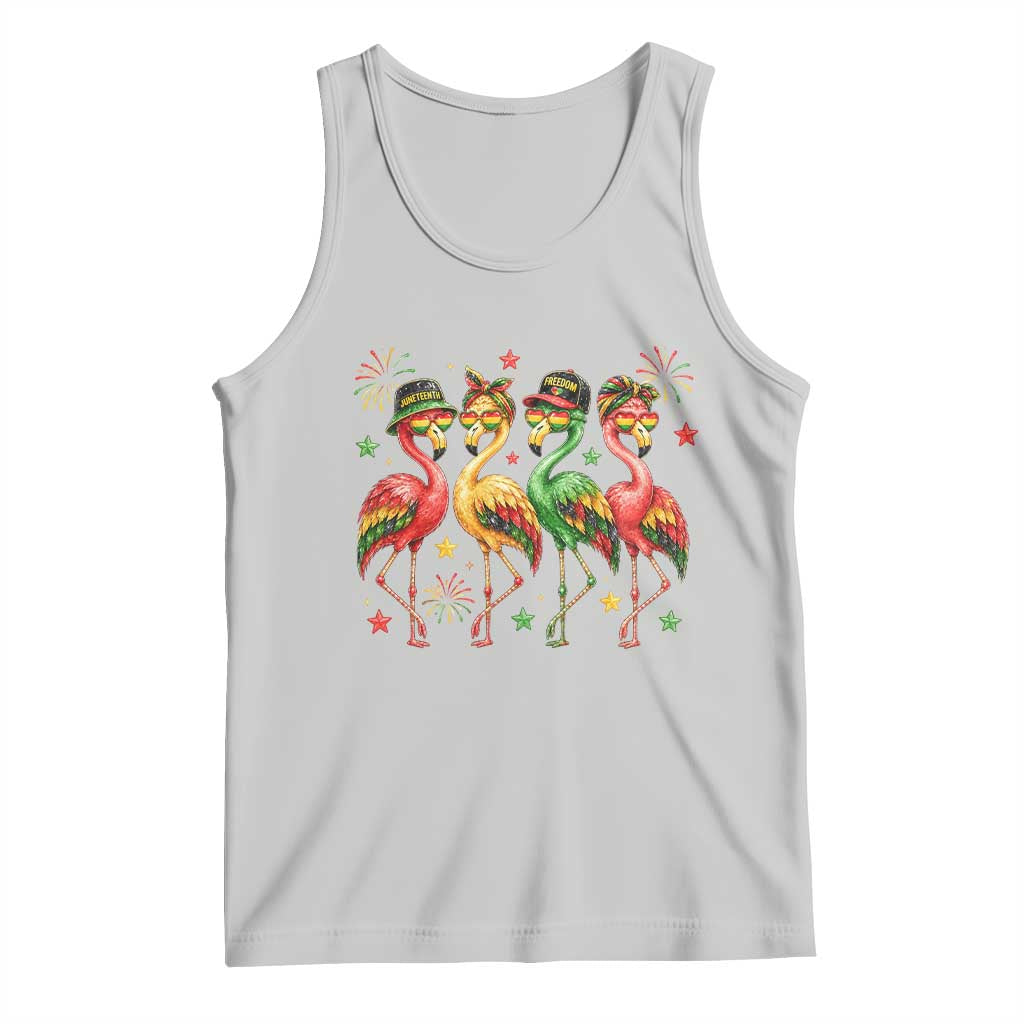 Funny Juneteenth Flamingos Squad Tank Top African American Heritage TS12 Ash Print Your Wear