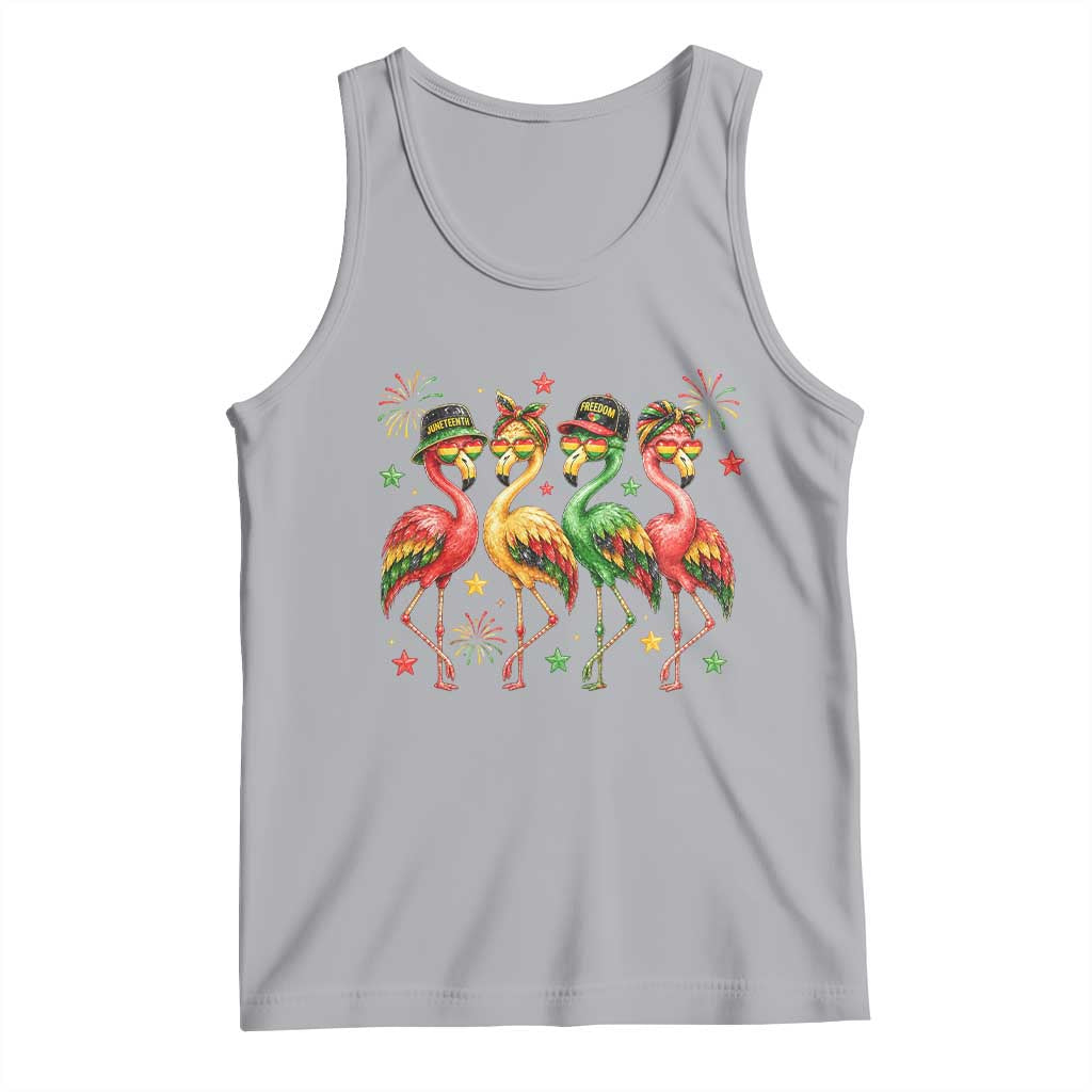 Funny Juneteenth Flamingos Squad Tank Top African American Heritage TS12 Athletic Heather Print Your Wear