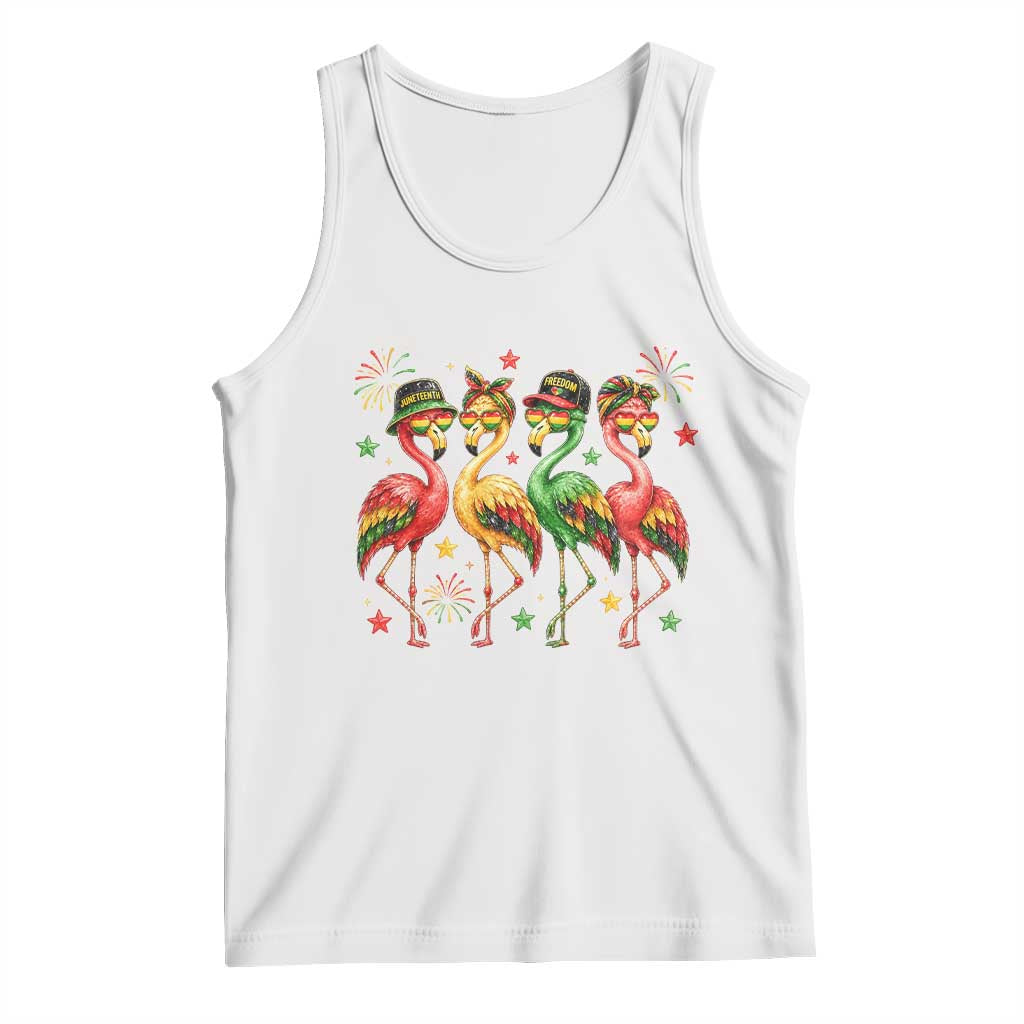 Funny Juneteenth Flamingos Squad Tank Top African American Heritage TS12 White Print Your Wear