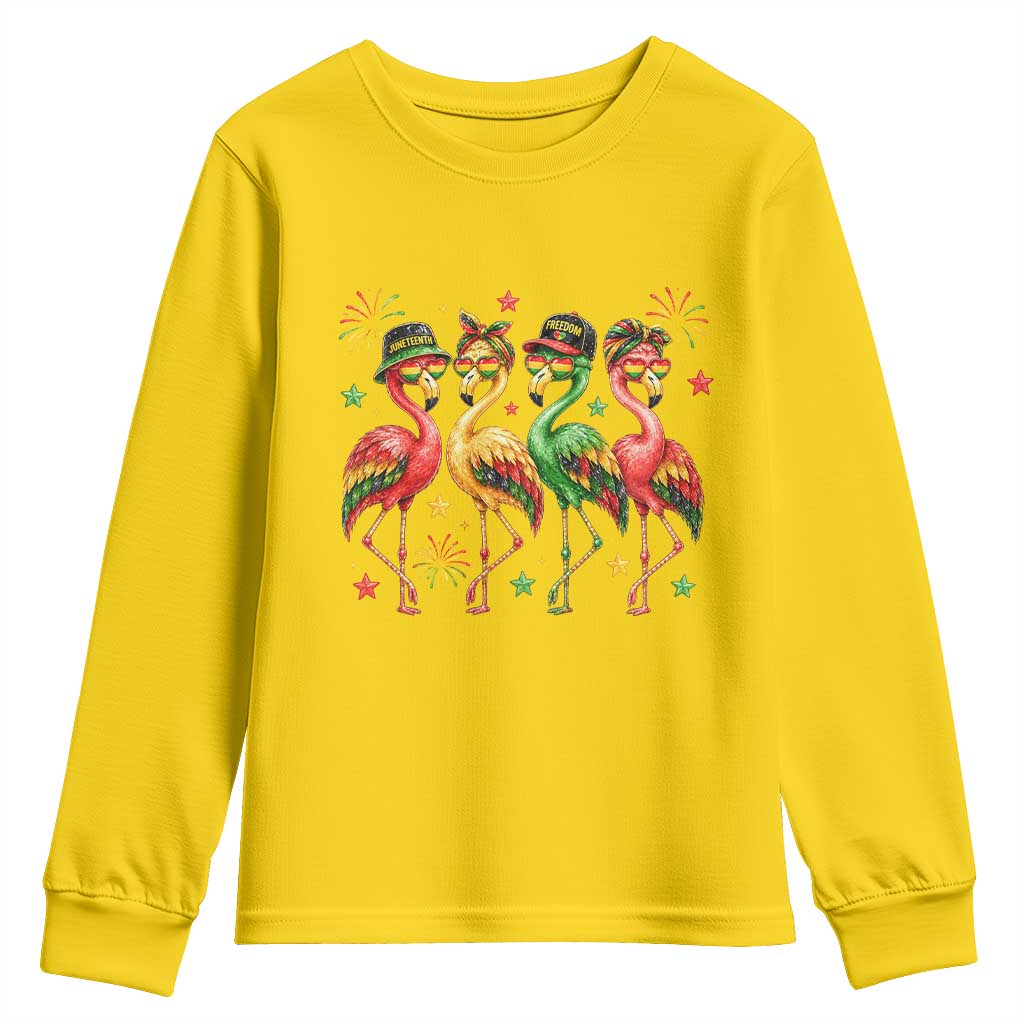 Funny Juneteenth Flamingos Squad Youth Sweatshirt African American Heritage TS12 Daisy Print Your Wear