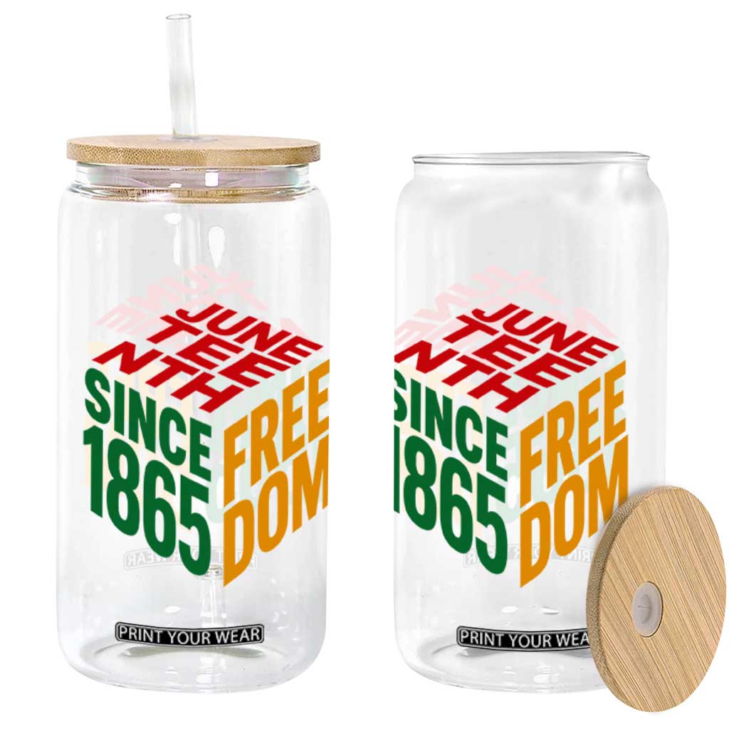 Juneteenth 1865 Freedom Glass Can African American Pride TS12 Print Your Wear